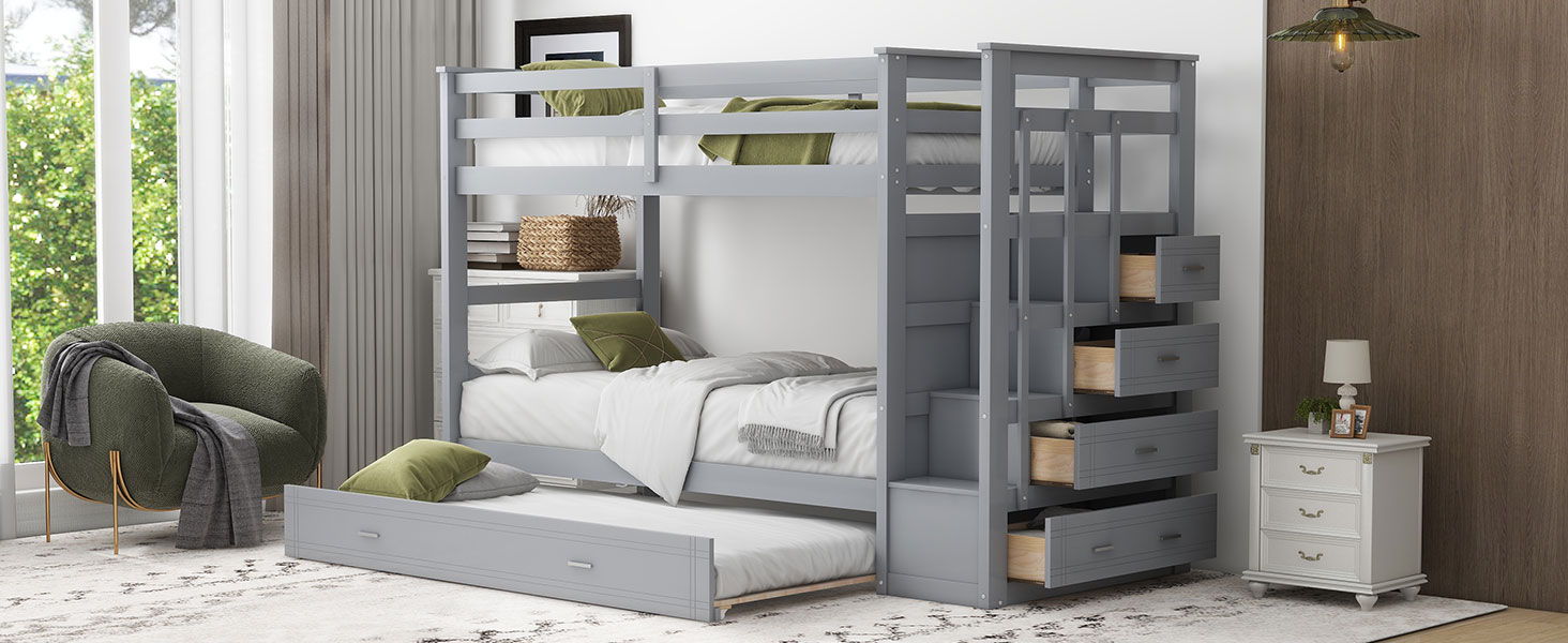 Bunk Bed With Trundle And Staircase