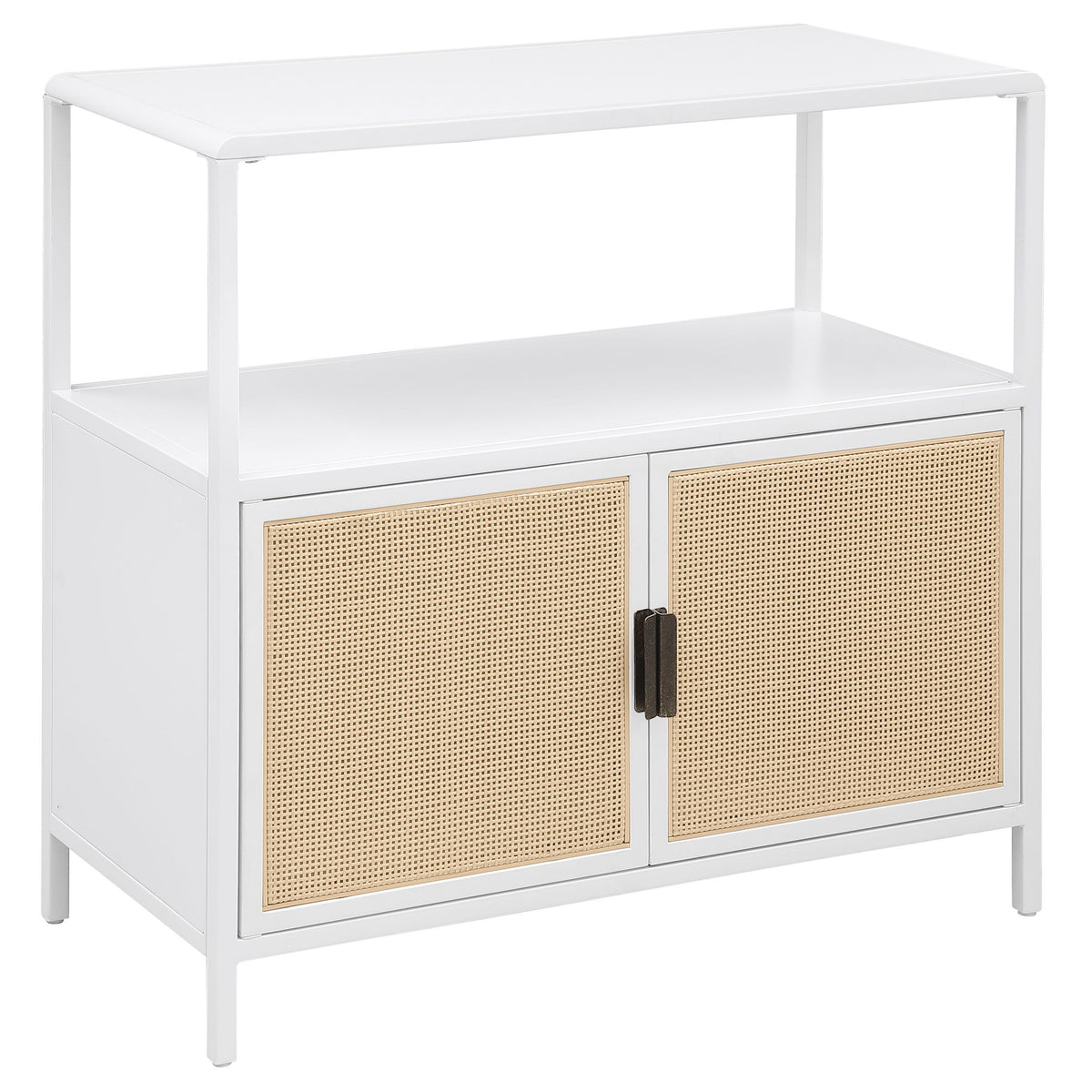 Amherst - 2-Door Radio Weave Cane Metal Accent Cabinet White by Coaster Fine Furniture | Bel Furniture