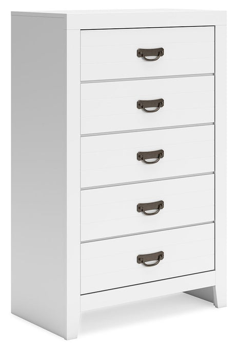 Binterglen - White - Five Drawer Chest by Signature Design by Ashley® | Bel Furniture