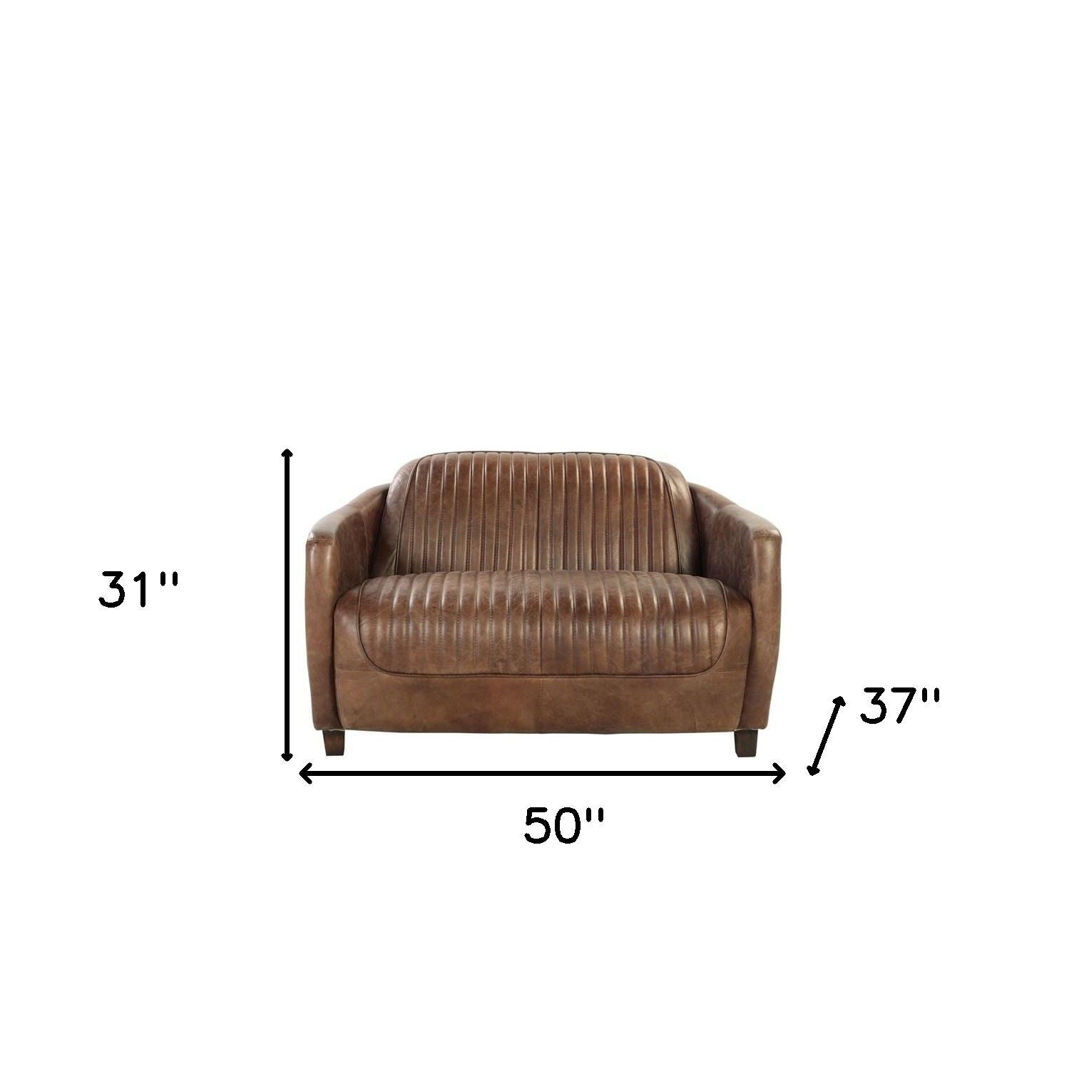 Leather Loveseat - Brown