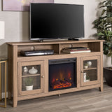 Classic Glass Door Fireplace Tall TV Stand For TVs Up To 65" by Walker Edison | Bel Furniture