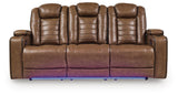 Gruaro - Power Reclining Sofa With Adjustable Headrest - Amber