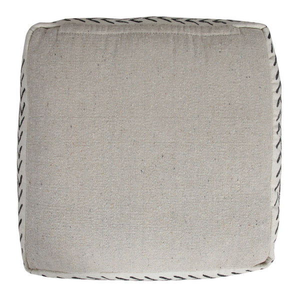 Cotton Square Ottoman - White