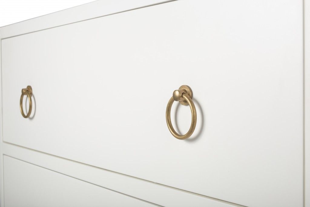 Three Drawer Dresser - White / Gold