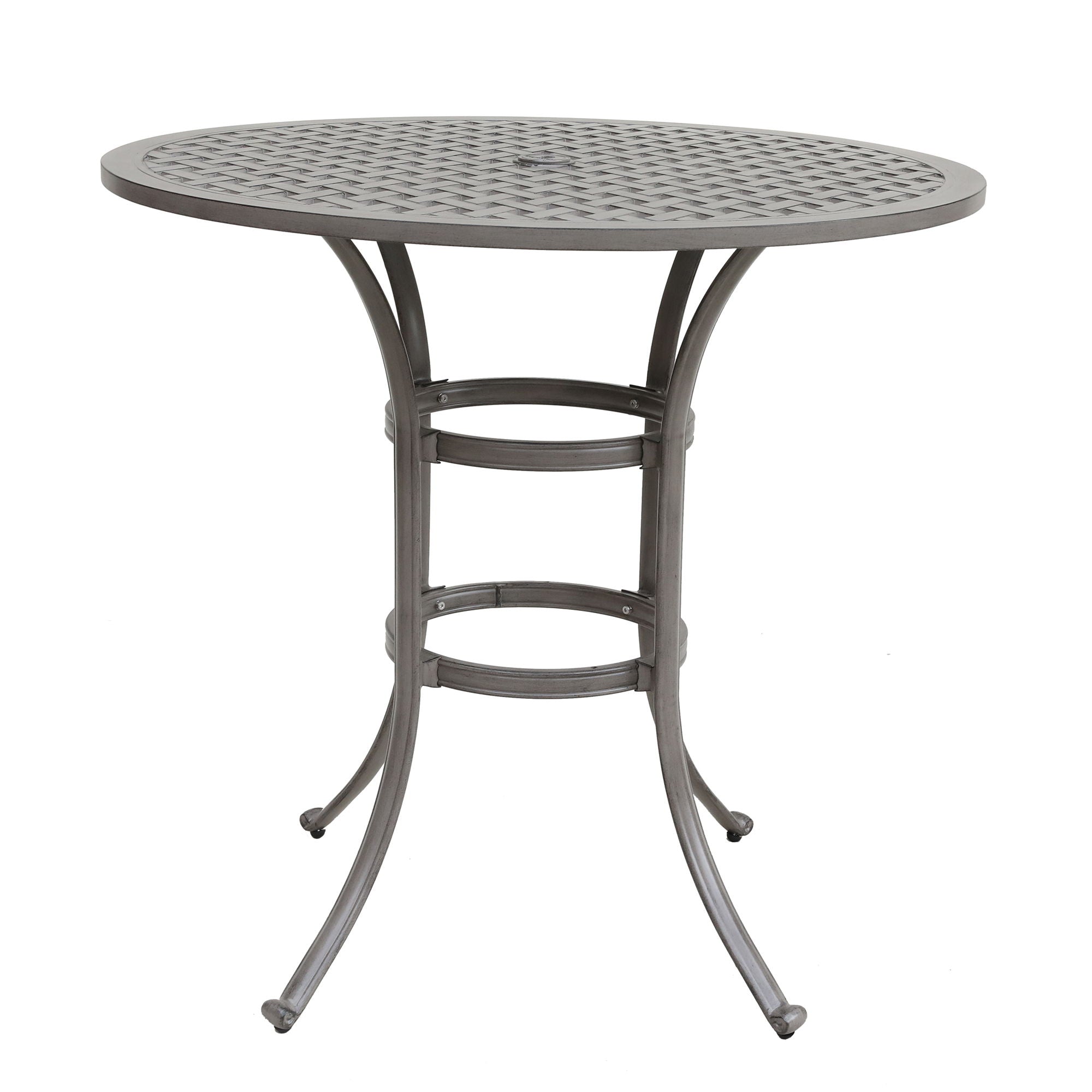 42" Cast Aluminum Round Bar Table - Gray