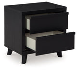 Danziar - Black - Two Drawer Night Stand by Signature Design by Ashley® | Bel Furniture