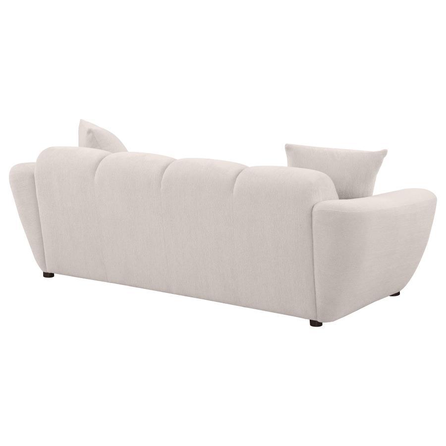 Destino - Chenille Upholstered Splayed Arm Sofa - Greige