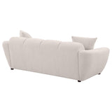 Destino - Chenille Upholstered Splayed Arm Sofa - Greige