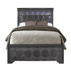 Shaker - 5 Pieces Bedroom Set With Crystal Inspired Tufted Headboard And LED Lighting