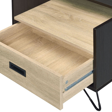 Melkree - Accent Table With Display & Utility Function - Oak / Black by Urban Nest | Bel Furniture