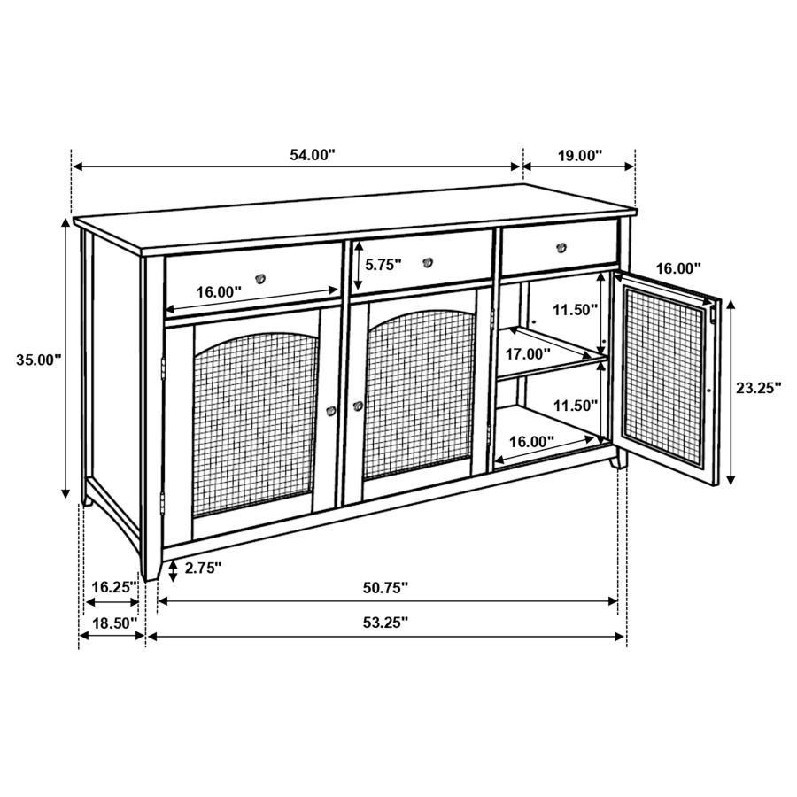 Kirby - 3-Drawer Sideboard Buffet Cabinet - Rustic Off White