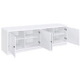Laughlin - 4 Door Engineered Wood TV Stand - White by CoasterEveryday | Bel Furniture