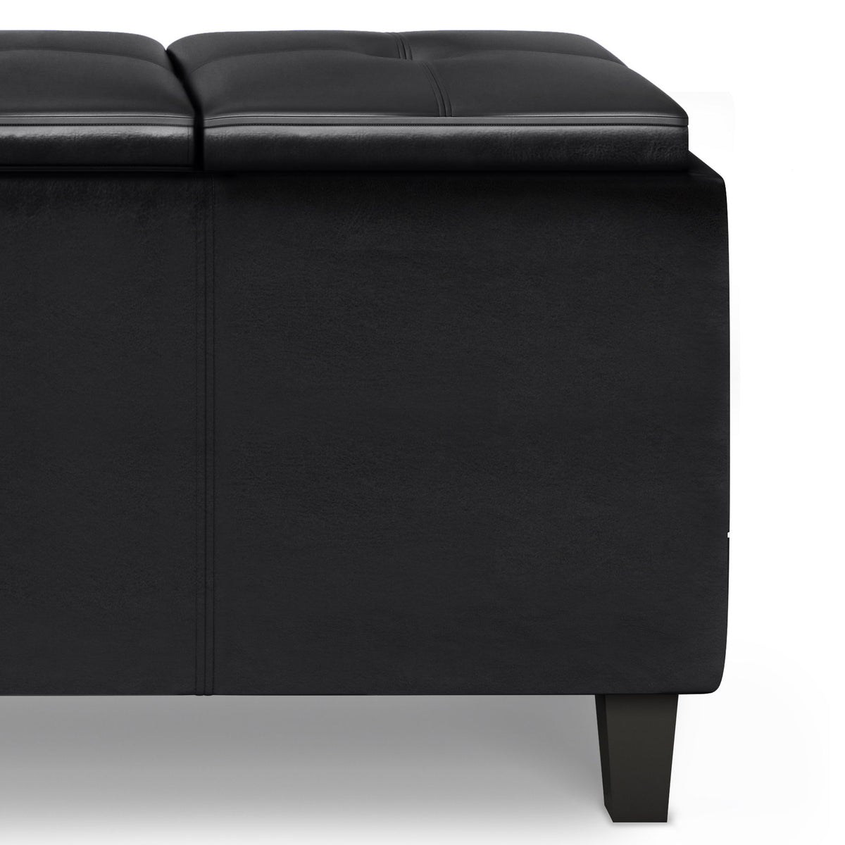 Avalon - Tray Storage Ottoman With Lift Up Lids - Midnight Black by Simpli-Home | Bel Furniture