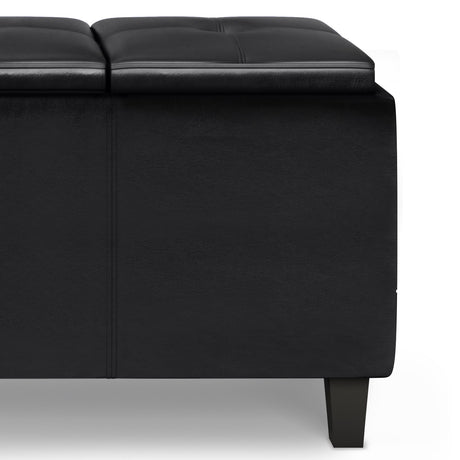 Avalon - Tray Storage Ottoman With Lift Up Lids - Midnight Black by Simpli-Home | Bel Furniture