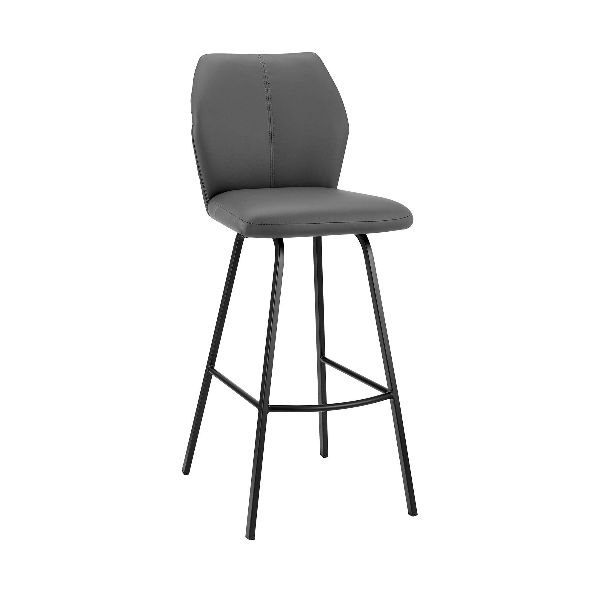 Faux Leather Counter Height Bar Chair - Gray / Black