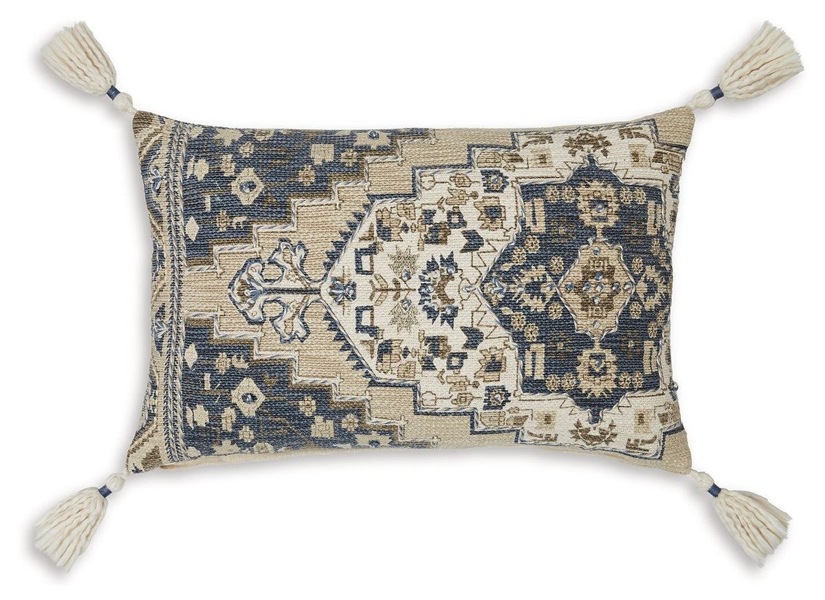 Winbury Pillow (Set of 4) Blue and Tan and White