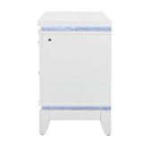 Adalid - Nightstand With Glittered Drawer Front And LED Lighting - White