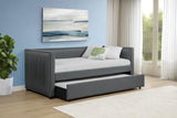 Brodie - Upholstered Twin Daybed With Trundle - Gray