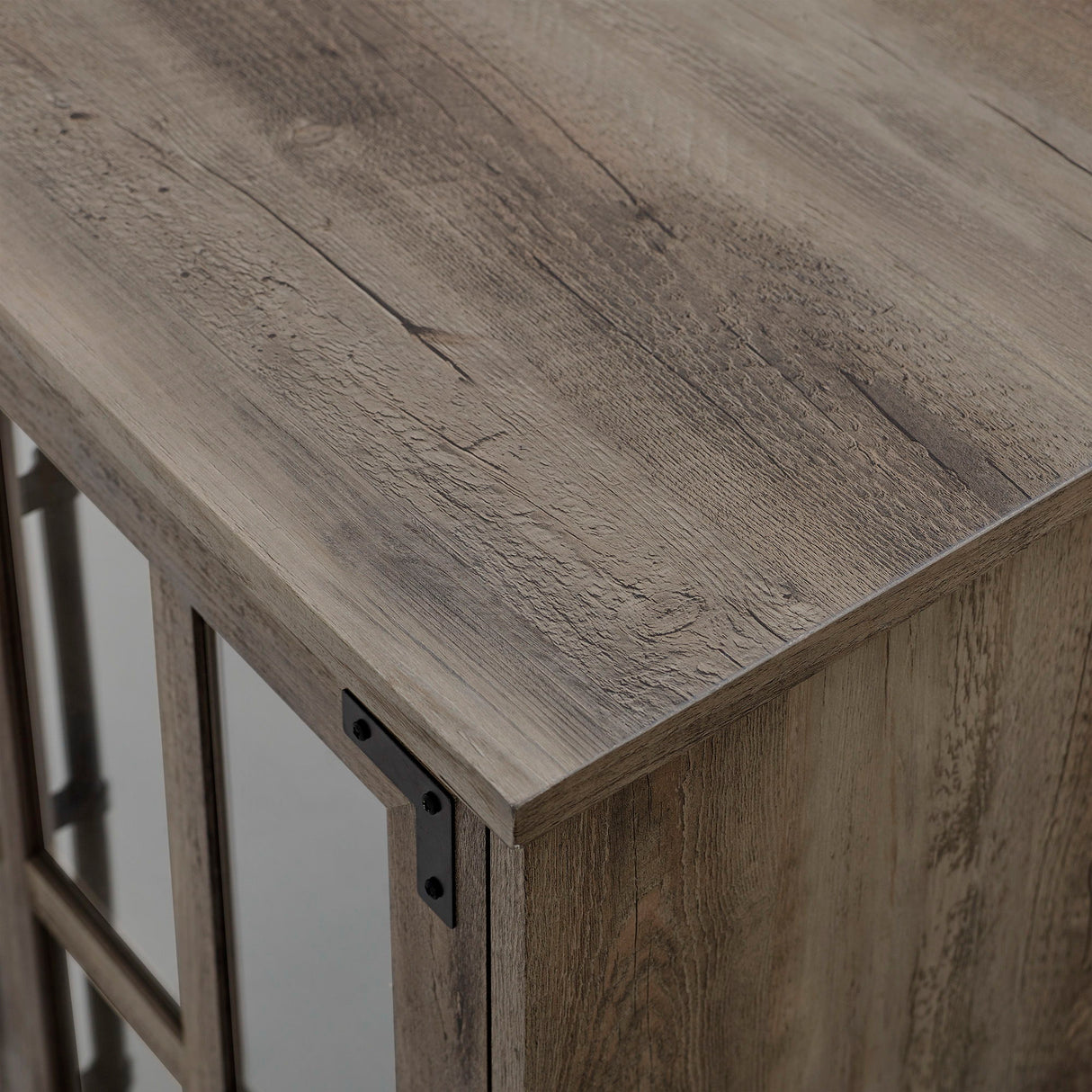 Modern Farmhouse Two Tone Windowpane Glass Door TV Stand For TVs Up To 65" by Walker Edison | Bel Furniture