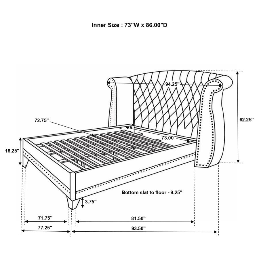 華ハレノヒ16点セット Barzini - Upholstered Tufted Bedroom Set by CoasterEve | BEL Furniture