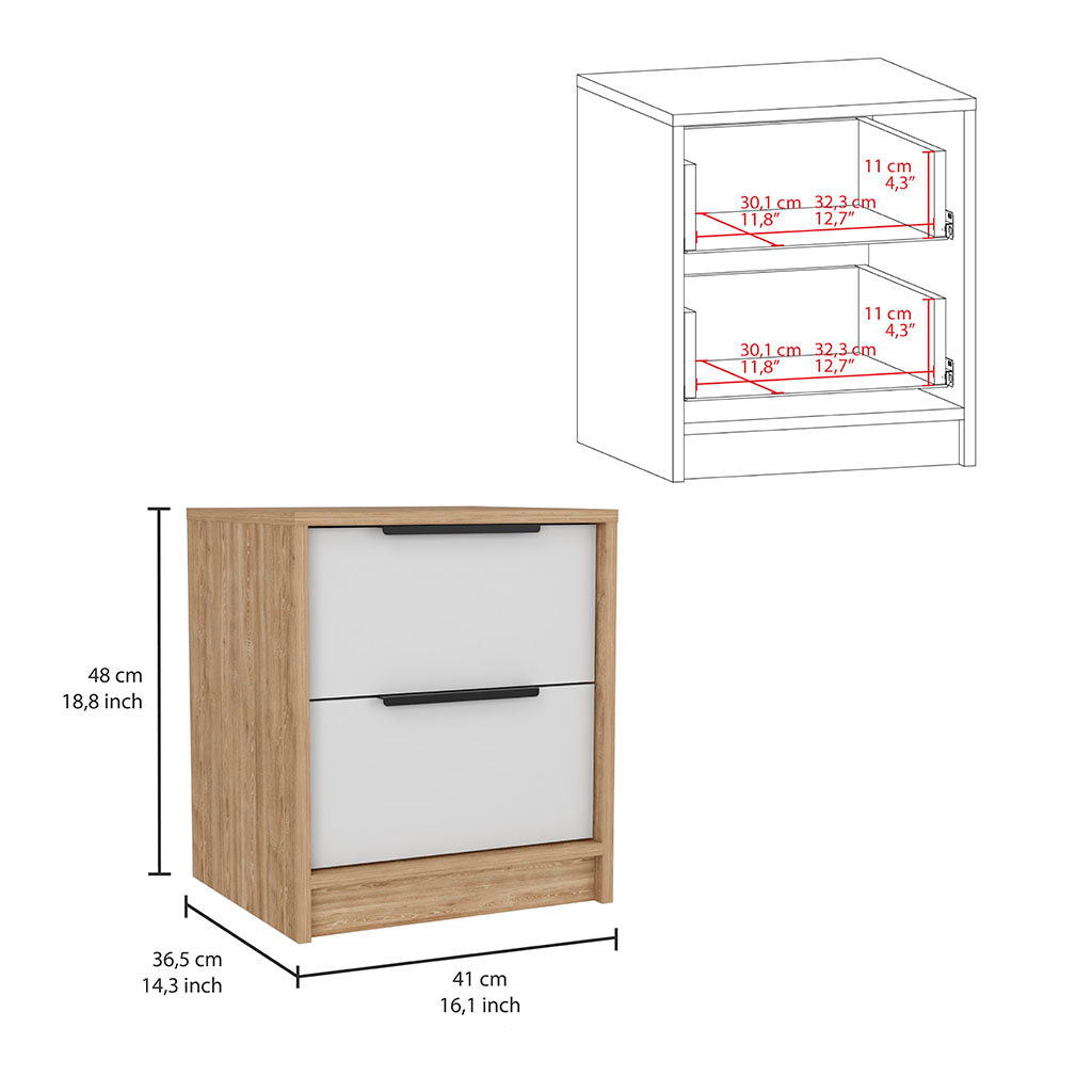 Two Drawer Dresser - White