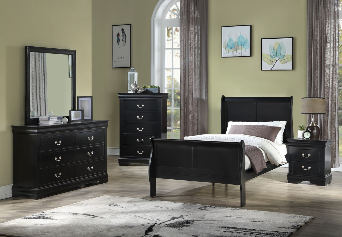Louis Philip - Bedroom Set Black by Crown Mark | Bel Furniture
