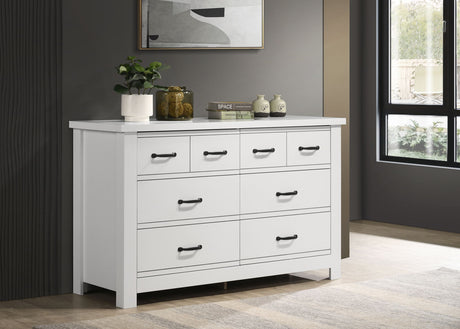 Cassini - 6 Drawer Dresser - White by Lilola Home | Bel Furniture