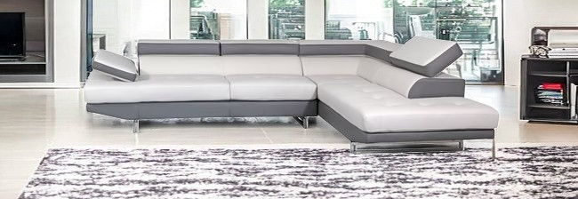 Leather Two Piece Corner Sectional L Shaped - White