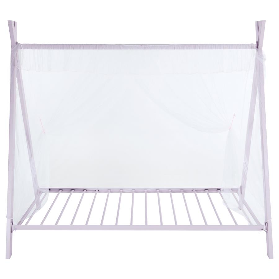 Fultonville Metal Twin Tent Bed with 7-inch Mattress Pink