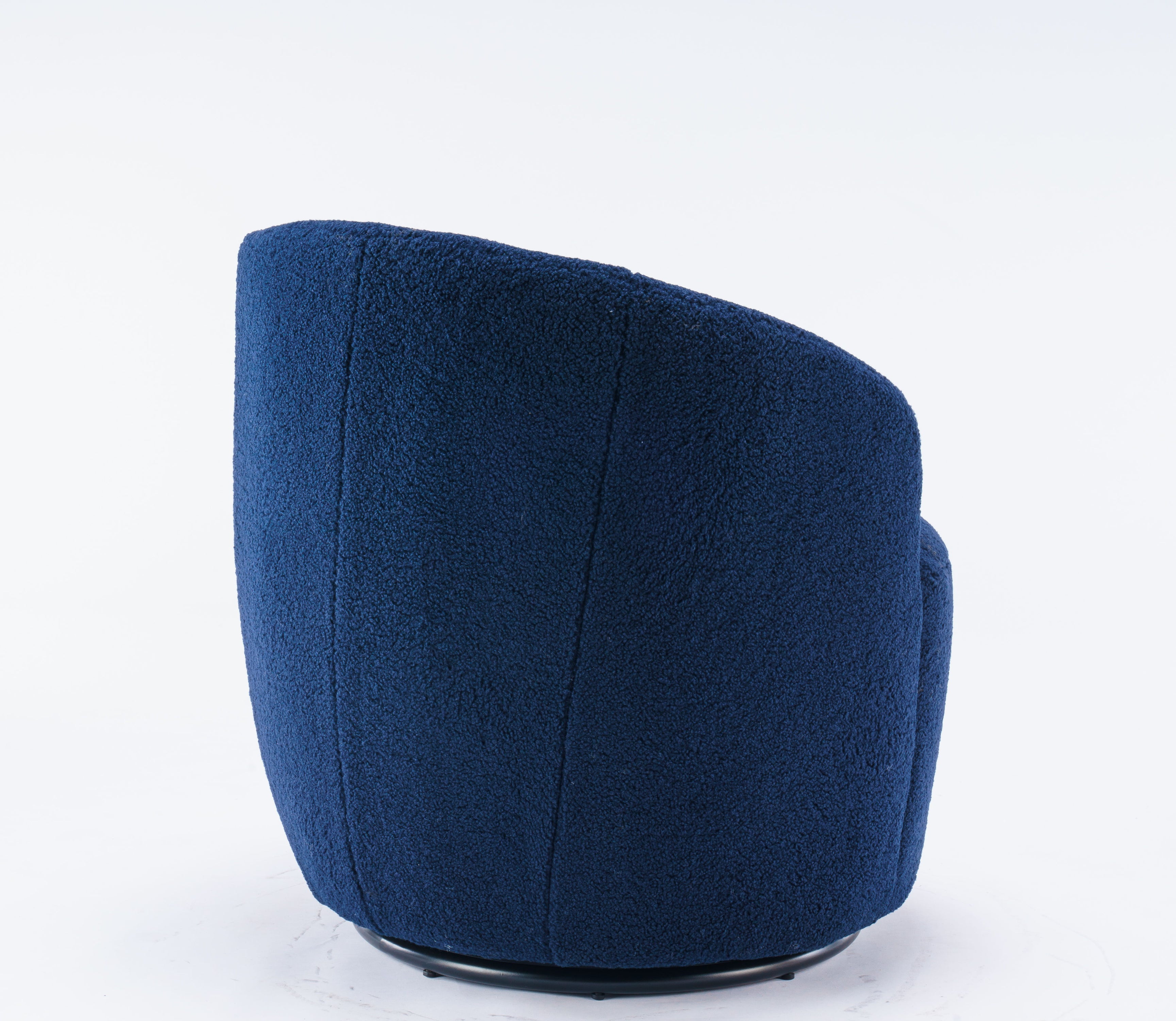 Teddy Fabric Swivel Accent Armchair Barrel Chair With Powder Coating Metal Ring