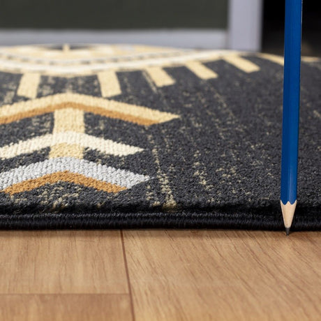 Tribes - 7'10" X 10'3" Southwest Area Rug - Black - view 3