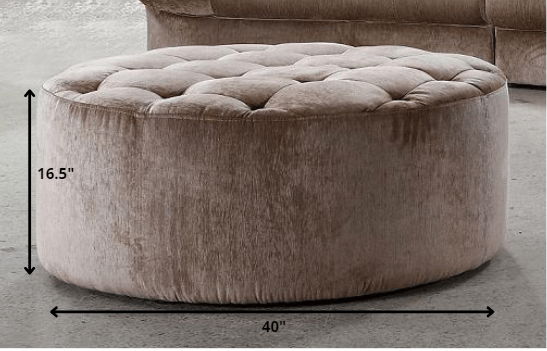 Velvet Footstool Ottoman - Purple