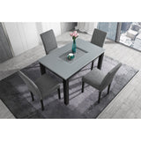 Dining Table Set With 4 Chairs, 5 Piece Set - Gray