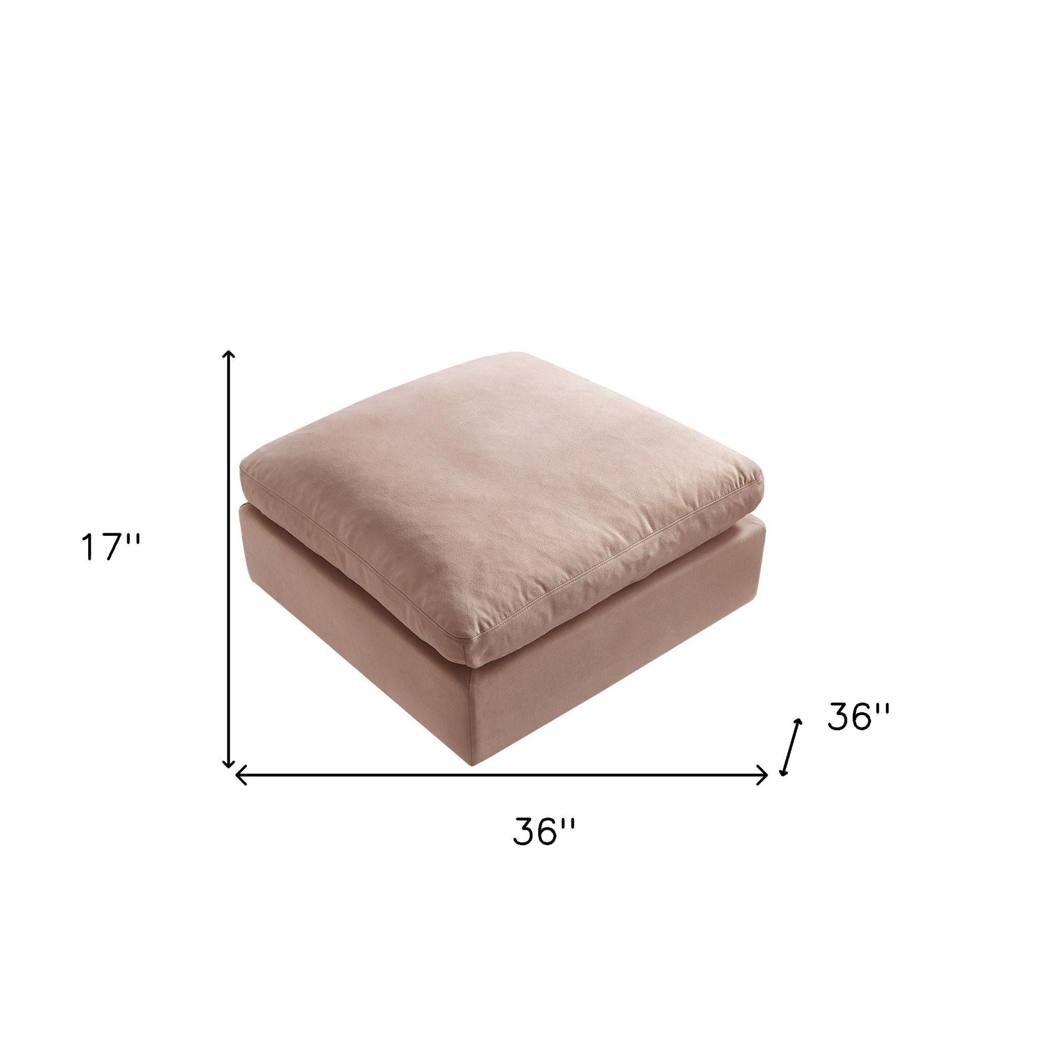 Linen Ottoman - Pink / Black