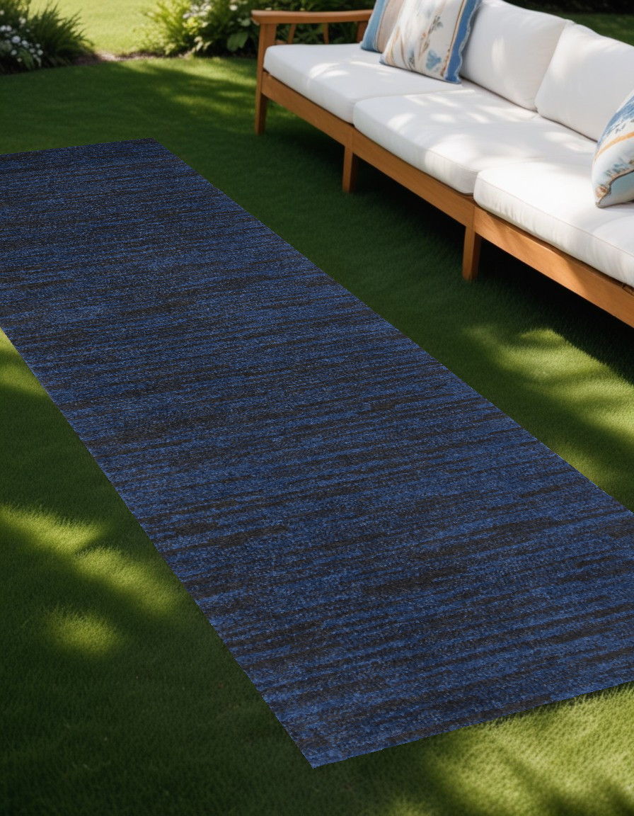 10' Indoor / Outdoor Runner Rug - Midnight Blue