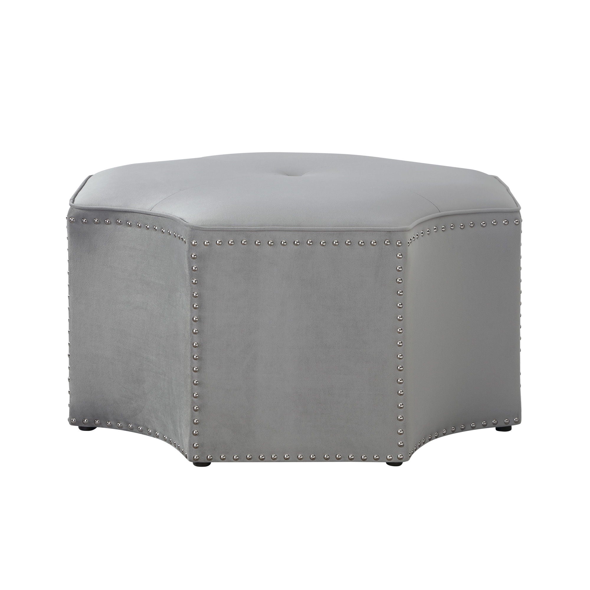 Linen Specialty Cocktail Ottoman - Gray