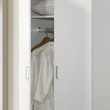 Michael - Double Door Wardrobe Cabinet Armoire With Shelf And Hanging Rod - White by Lilola Home | Bel Furniture