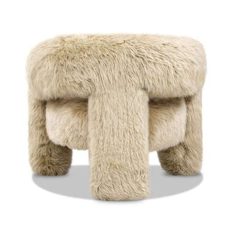 Avalon - Genuine Sheepskin Fur Split Barrel Back Accent Chair - Natural Blonde by Jennifer Taylor Home | Bel Furniture