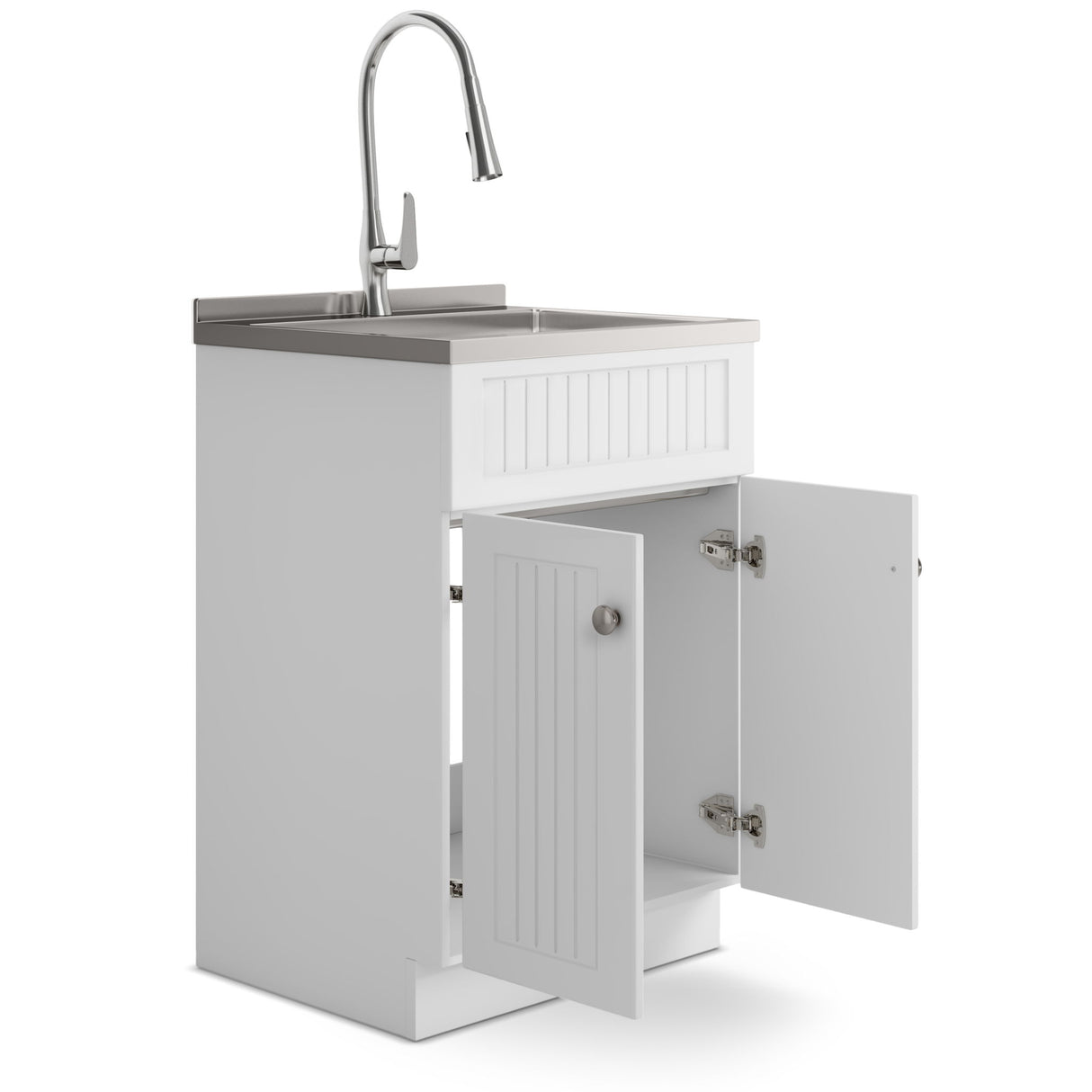 Beckham - Laundry Cabinet & Faucet And Stainless Steel Sink by Simpli-Home | Bel Furniture