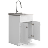 Beckham - Laundry Cabinet & Faucet And Stainless Steel Sink by Simpli-Home | Bel Furniture