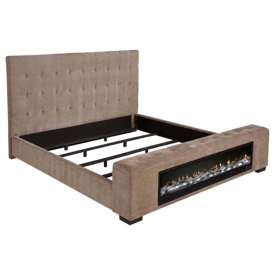 Senna Upholstered Audio Flame Visualizer Bed