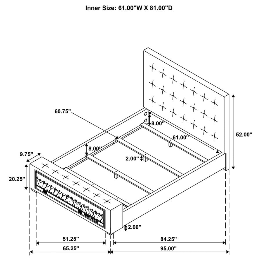 Senna - Upholstered Audio Flame Visualizer Bed