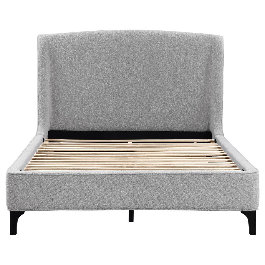 Mosby Upholstered Wingback Bed Grey
