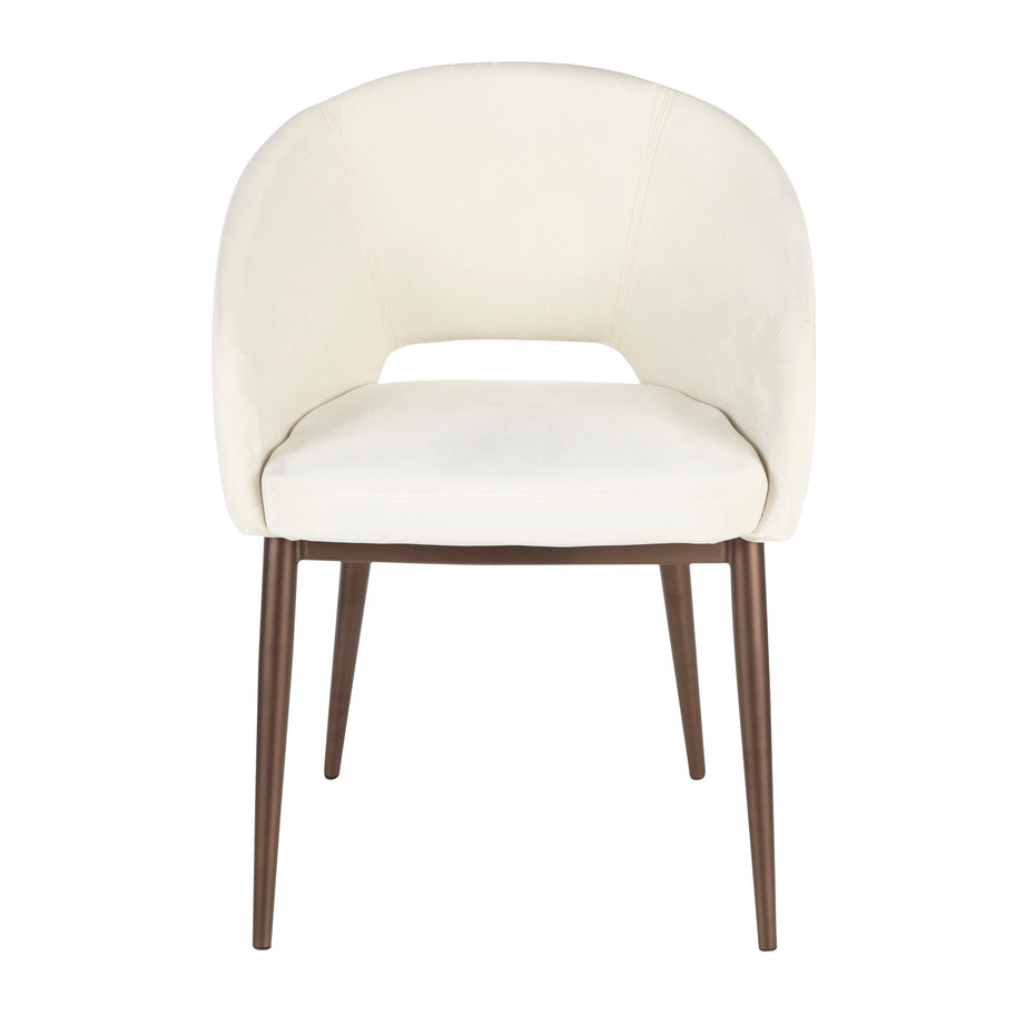 Renee - Contemporary Chair - Cream / Copper