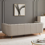 Lamattina - Genuine Italian Leather Channel Tufted Sofa