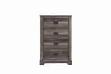 Gracie Driftwood Gray 4-Drawer Chest with Antique Black Metal Handles