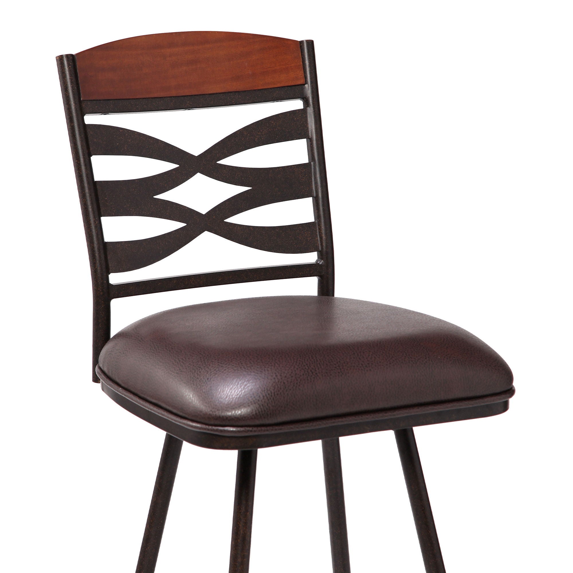 Iron Bar Height Bar Chair - Brown