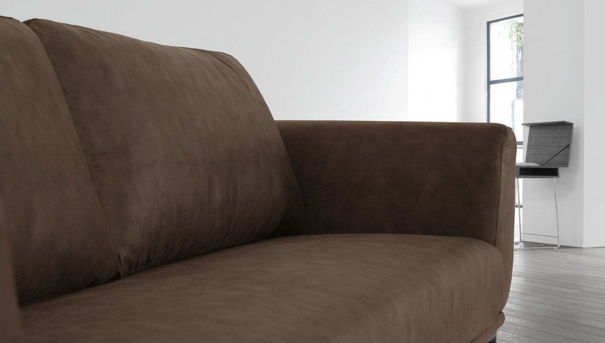 Sofa With Black Legs - Brown