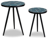 Clairbelle - Teal - Accent Table (Set of 2) by Signature Design by Ashley® | Bel Furniture