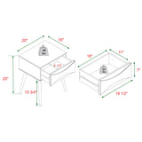 Mid-Century Modern 1 Drawer Solid Wood Nightstand - Walnut by Walker Edison | Bel Furniture